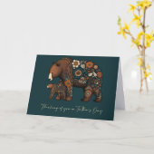 Carte Bonne Fête des pères mignonne ours Folk Art (Fleur jaune)