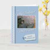 Carte Bonne Fête des pères mon mari mon ami (Fleur jaune)