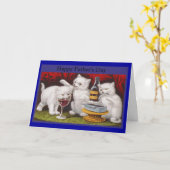 Carte Bonne Fête des pères Naughty Kittens (Fleur jaune)