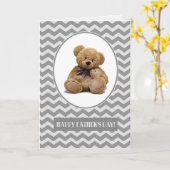 Carte Bonne Fête des pères. Nounours mignons (Fleur jaune)