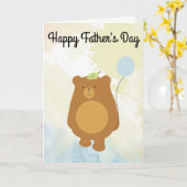 Carte Bonne Fête des pères - Papa Bear Card (Fleur jaune)