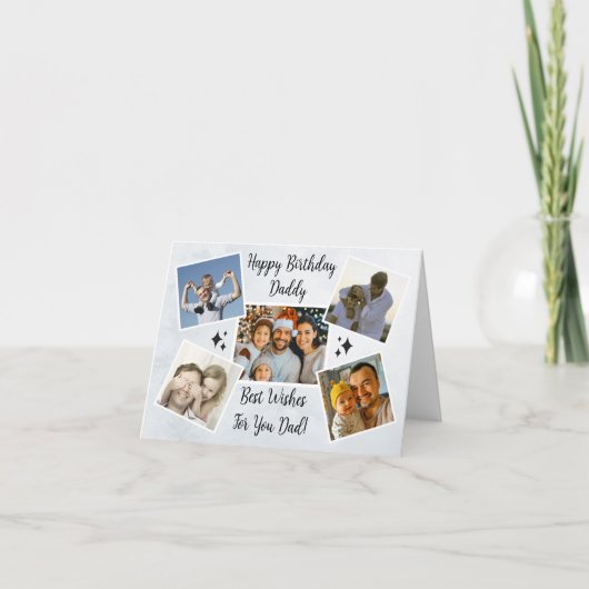 Carte Bonne Fête des pères Papa Custom 5 Photo Collage C (Devant)