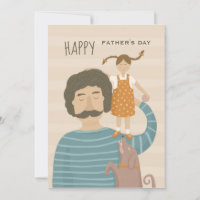 Bonne fête des pères. Papa fille et mignon chien d