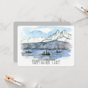 Carte Bonne Fête des pères Pêche Lac Aimer Vous Papa