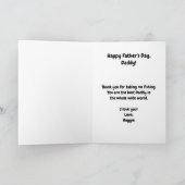 Carte Bonne Fête des pères Pêche Papa / Fille Salutation (Intérieur)