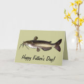 Carte Bonne Fête des pères : poisson-chat (Fleur jaune)