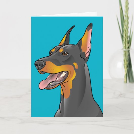 Carte Bonne Fête des pères Pop Art Doberman Card (Devant)