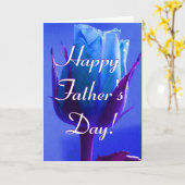 Carte Bonne Fête des pères Rose bleu I (Fleur jaune)