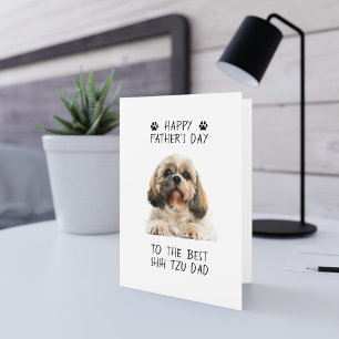 Carte Bonne Fête des pères Shih Tzu Papa Photo