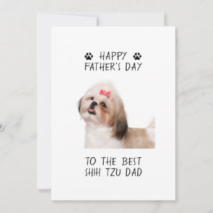 Carte Bonne Fête des pères Shih Tzu Papa Photo personnal