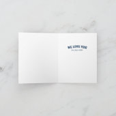 Carte Bonne Fête des pères sportive une photo bleu marin (Intérieur)