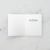 Carte Bonne Fête des pères sportive une photo verte (Intérieur)