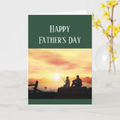 Carte Bonne Fête des pères voitures Pêche Pêcheur Pêcheu (Fleur jaune)