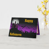 Carte Bonne fête d'Halloween (Fleur jaune)