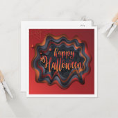 Carte Bonne fête d'Halloween "Treat or Trick" (Devant/Arrière en situation)