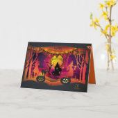 Carte Bonne fête d'Halloween "Treat or Trick" (Fleur jaune)