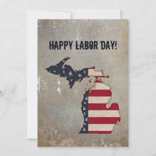 Carte Bonne Fête du Travail ! Michigan Patriotic Gru