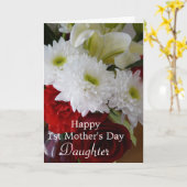 Carte Bonne Fête-Fille de la Première Mère / Jolie Flora (Fleur jaune)