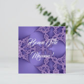 Carte Bonne fête Maman, fractale mauve (Debout devant)