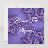 Carte Bonne fête Maman, fractale mauve (Devant)