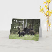 Carte Bonne Fête Maman Ourse (Fleur jaune)