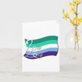 Carte Bonne fierté ! Drapeau gris surdimensionné (Fleur jaune)