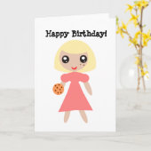 Carte Bonne Fille Cookie Anniversaire (Fleur jaune)