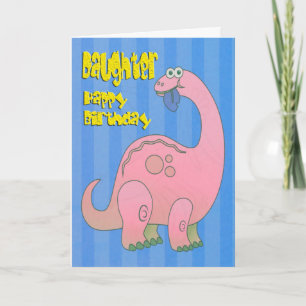 Carte Bonne fille d'anniversaire Pink Dinosaur