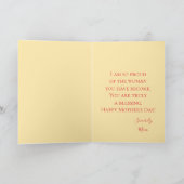 Carte Bonne fille de la fête des mères (Intérieur)