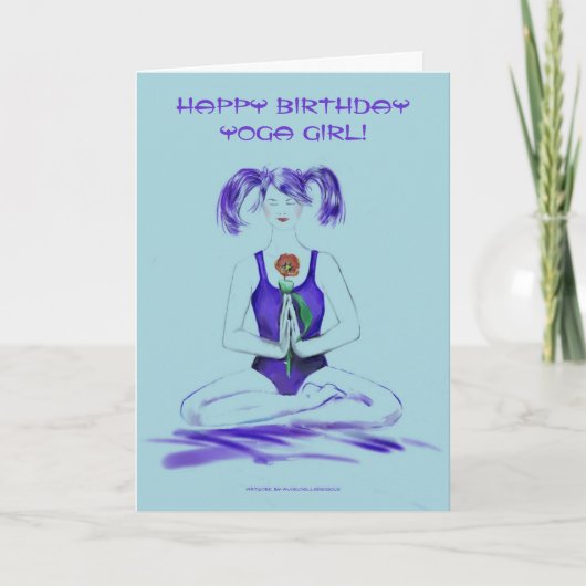 Carte Bonne fille Yoga anniversaire ! (Devant)