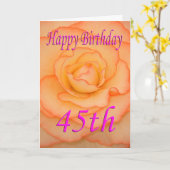 Carte Bonne Fleur d'anniversaire 45e (Fleur jaune)