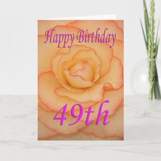 Carte Bonne Fleur d'anniversaire 49e (Devant)