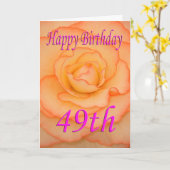 Carte Bonne Fleur d'anniversaire 49e (Fleur jaune)
