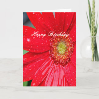 Carte Bonne Fleur rouge d'anniversaire