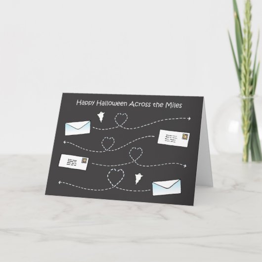 Carte Bonne Halloween à travers les kilomètres (Devant)