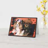 Carte Bonne Halloween Cavalier King Charles Spaniel Card (Fleur jaune)