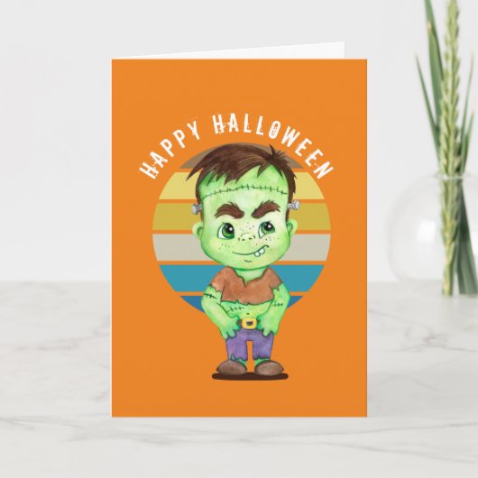 Carte Bonne Halloween - frankenstein Card (Devant)