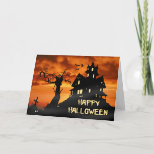 Carte Bonne Halloween Haunted House Card