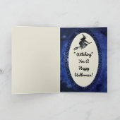 Carte Bonne Halloween Saluer Flying Witch (Intérieur)