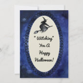 Carte Bonne Halloween Saluer Flying Witch (Dos)