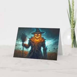 Carte Bonne Halloween Sinister Scarecrow
