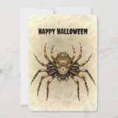 Carte Bonne Halloween Steampunk Spider (Devant)