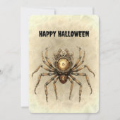 Carte Bonne Halloween Steampunk Spider (Devant)