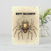 Carte Bonne Halloween Steampunk Spider (Debout devant)