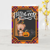 Carte Bonne Halloween Teddy Bear (Fleur jaune)