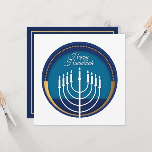 Carte Bonne Hanoukka (Devant/Arrière en situation)