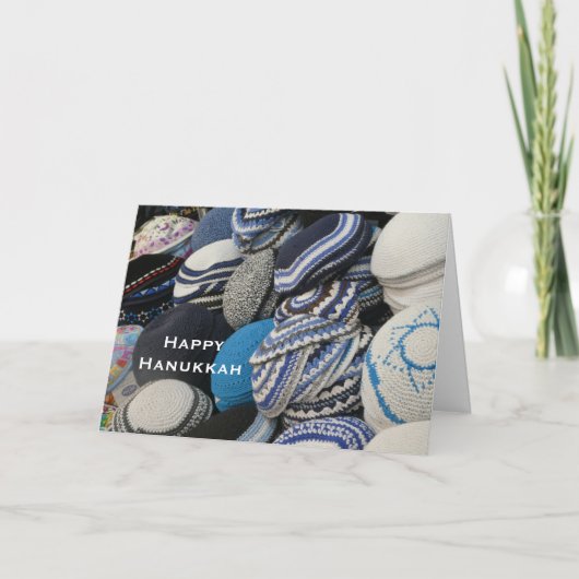 Carte Bonne Hanoukka, Kippot Greeting Card (Devant)