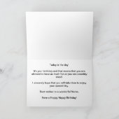 Carte Bonne infirmière d'anniversaire papillon floral (Intérieur)