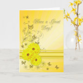 Carte Bonne journée, aux fleurs jaunes (Fleur jaune)