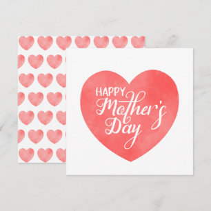 Carte Bonne journée de mère dans le coeur rose, maman am